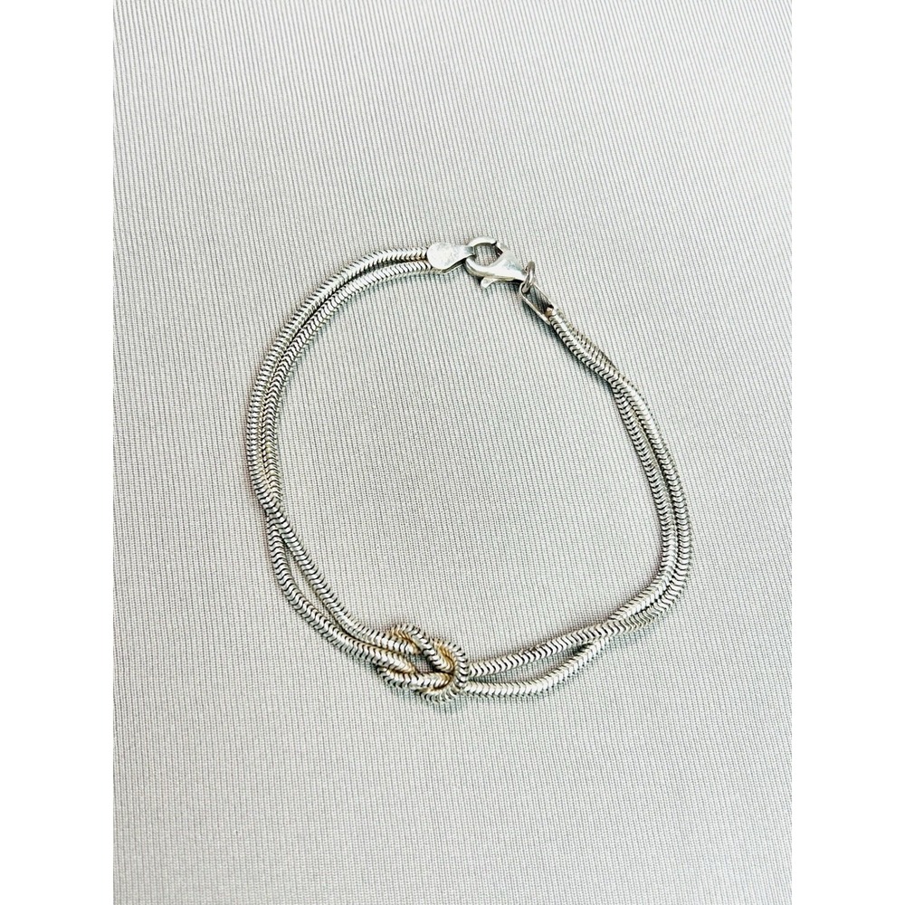Sterling Silver Knotted Rope Bracelet .925 Jewelry‎